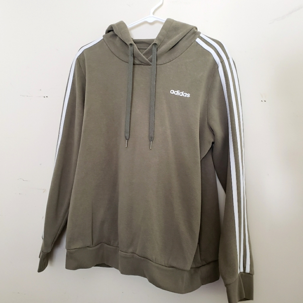Adidas Olive Green Hoodie Sweatshirt Pullover Size L
